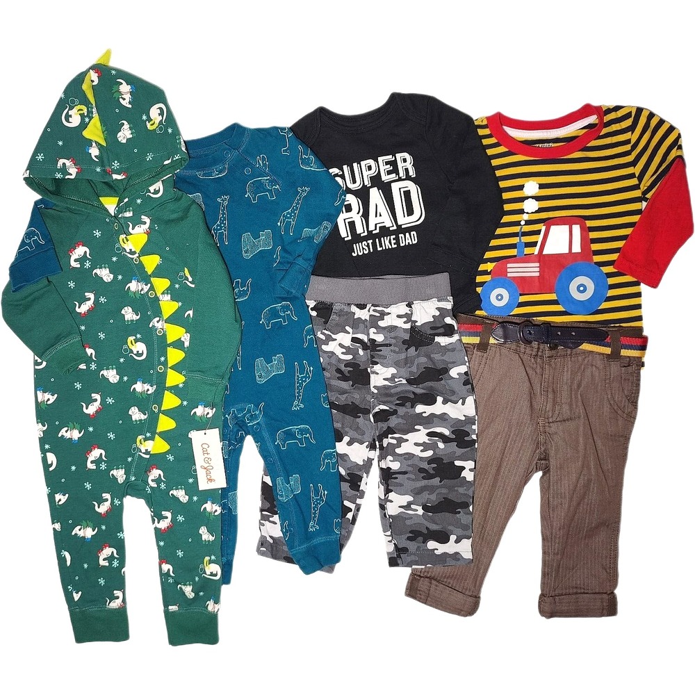 Carter's Cat &‎ Jack Jumping Beans Baby Boy 12 Mos Outfit Lot Rad Like Dad Dino